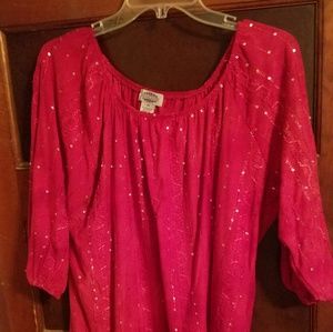 Red plus size top